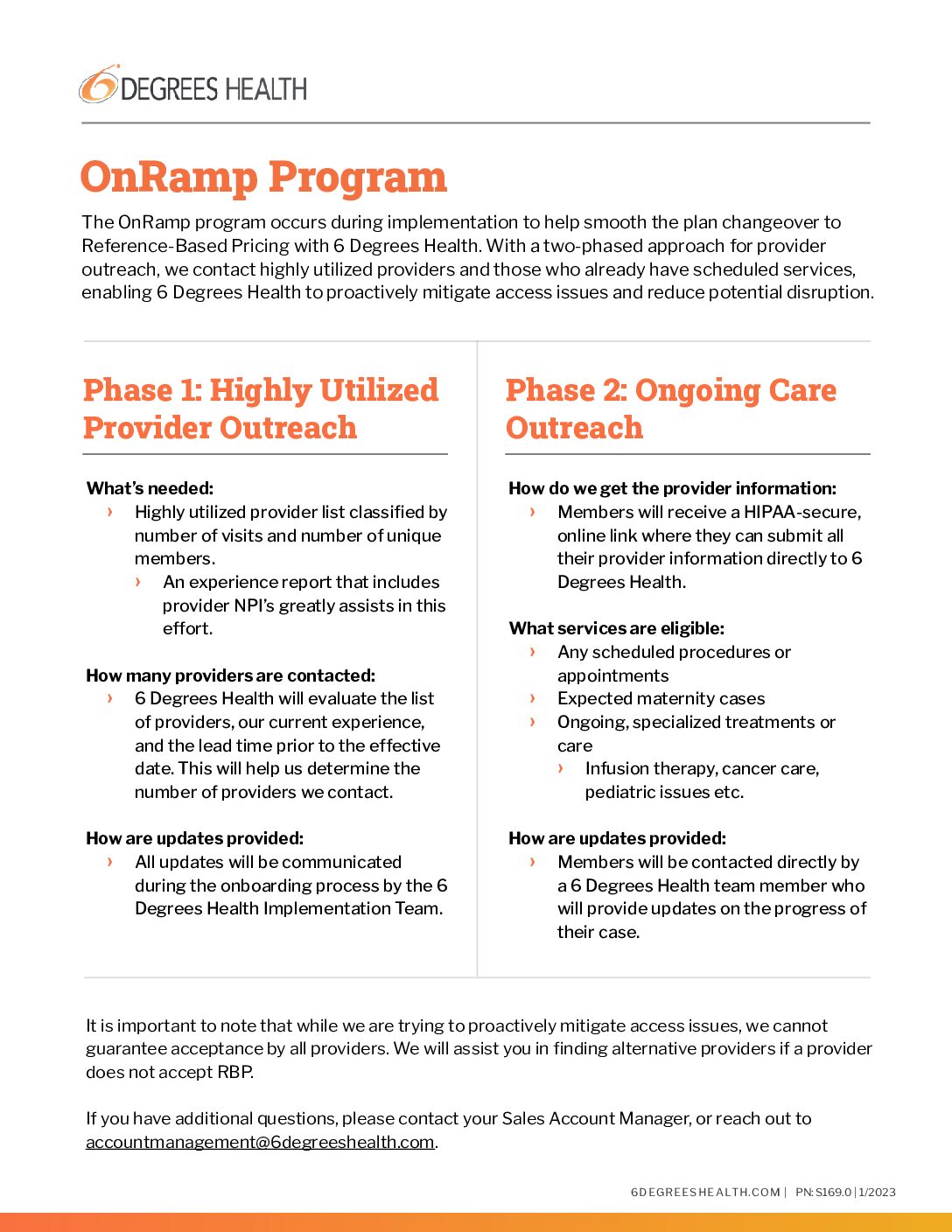 OnRamp – Transition Provider Outreach